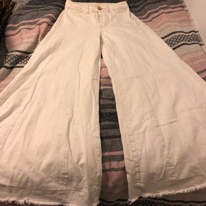 Free People white wide flares